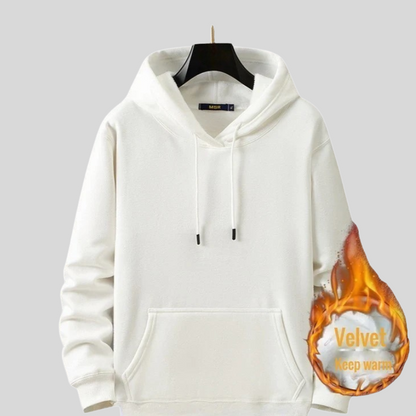 Giacca con cappuccio da uomo di grandi dimensioni con cappuccio a maniche lunghe, spessa, calda, foderata in pile, felpa maschile casual invernale L- 12XL