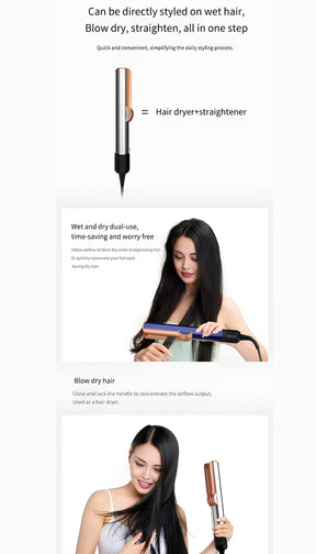 2 su 1 piastra per capelli professionale e asciugacapelli per capelli da pentola, ferro da stiling di ioni negativo strumento di styling di lunga durata