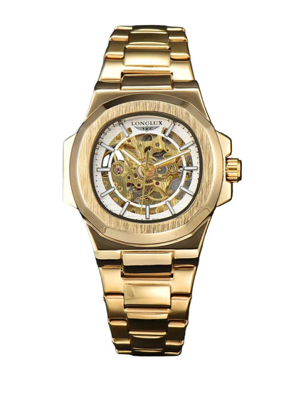MIAMI DESIGN -LONGLUX™ Herre automatisk mekanisk ur luksus ure vandtæt skelet ur i rustfrit stål