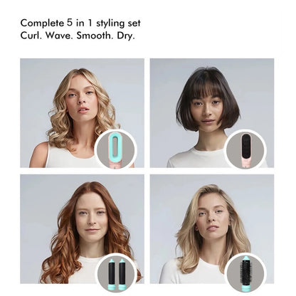 5 i 1 multistyler Nytt design hårføner for hår 5 i 1 hårstyler med krølletønne Hot Air Brush Styling Tool MultiStyler