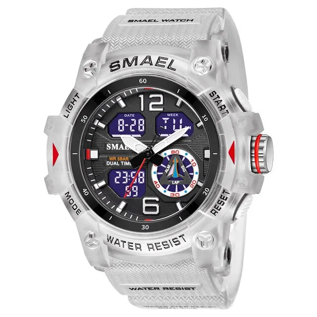 Miami Men's Sports Watch - étanche, alarme, chronomètre, rétroéclairage LED et affichage à double temps