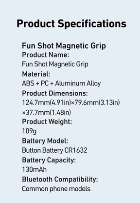 TELESIN ™ Phone Camera Shoot Hand Grip - Magnétique Portez avec télécommande pour iPhone et Android