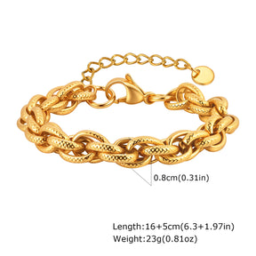Elegant Gold Stainless Steel Bracelet – Durable, Hypoallergenic & Timeless Style