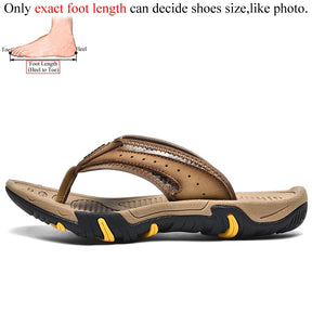 Sommermänner Flip Flops echte Lederschuppen im Freien Flip Flop