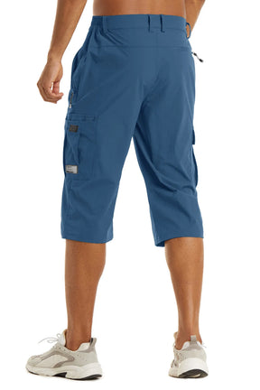 MIAMI TAC -Summer Quick Dry 3/4 Capri Pants Men's Casual Multi-Pockets Lightweight