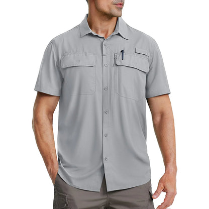 MIAMI TAC - Camicia da uomo ad asciugatura rapida - UPF 50+ & Rete traspirante - Escursionismo, pesca, campeggio, lavoro o casual