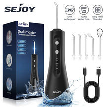 Water Flosser Cordless Oral Irrigator for Teeth Cleaning Denture Brushes for Home Travel 5 Dental Tips IPX7 Portable