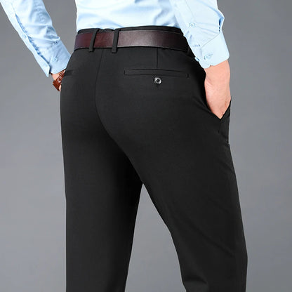 Calça masculina casual de negócios – secagem rápida, elástica & ajuste elegante