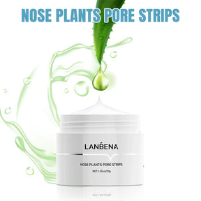 LANBENA Blackhead Remover Peel Off Mask Aloe Vera Extract Oil Control Nose Mask with 180pcs Cleanses for Deep Clean Hydrating
