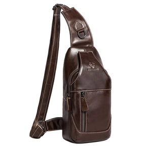 Miami Design- HUMER™ Unisex Genuine Leather Sling Bag – Anti-Theft & Anti-Pickpocket Design- For Travel, Hikking and Urban Use