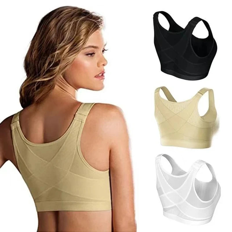Bra de sports de levage avec fermeture avant et support arrière - S-5XL