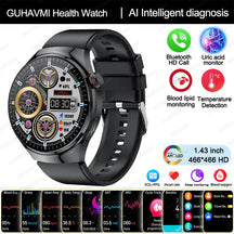 Nuovo grado infermieristico Smart Watch Blood Ossigeno sangue Lipide Acido urico ECG+Ppg Temperatura corporea Bluetooth Call Smartwatch