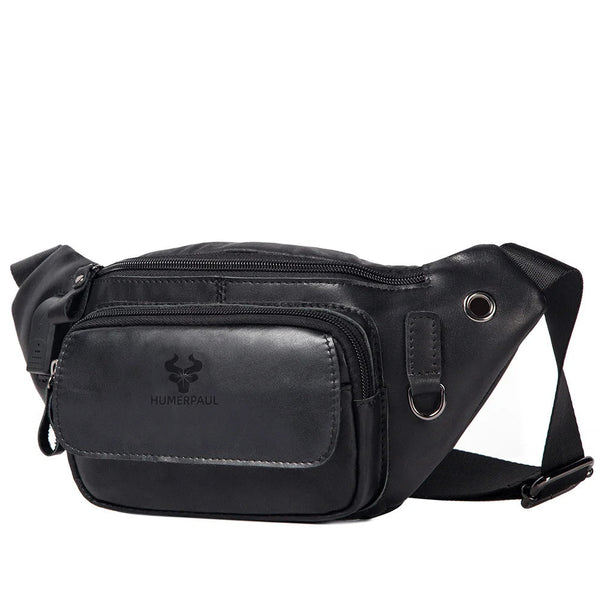 100% Genuine Leather Chest Bag unisex High-Capacity With Durable USB Charging Crossbody Bag - Free Shipping to Europe