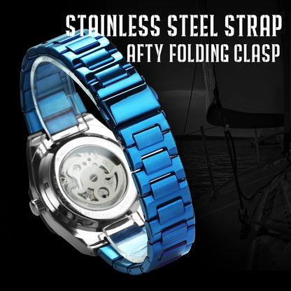 MIAMI DESIGN-Reloj Automático plateado para hombre, esfera de diamante 3D, Tourbillon Irregular, relojes de pulsera mecánicos con esqueleto, reloj con manecillas luminosas