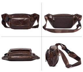100% Genuine Leather Chest Bag unisex High-Capacity With Durable USB Charging Crossbody Bag - Free Shipping to Europe