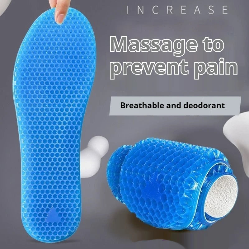 Chaussures en silicone en nid d'abeille Absorption de choc douce couvrant les chaussures de semelle intérieure pads sueur mèche la semelle de chaussures respirantes 1pair