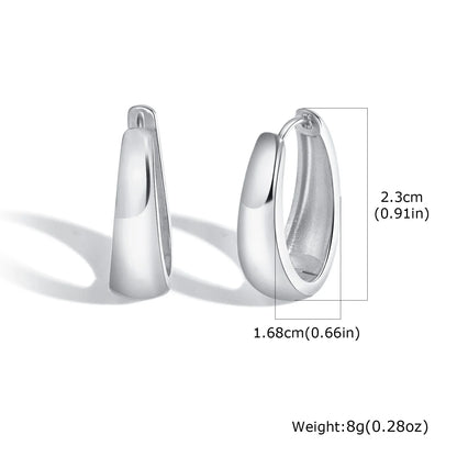 Brincos de argola de aço inoxidável simples para mulheres meninas, brinco de círculo grande cor prata dourada, joias delicadas da moda, presentes