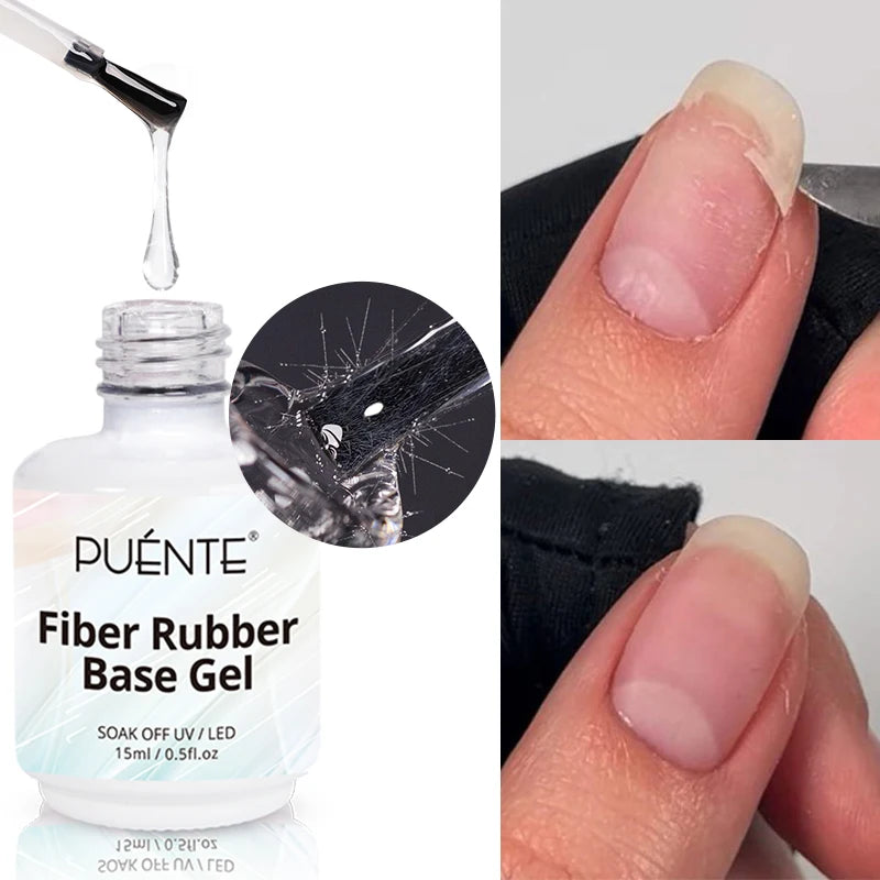 15ml base de borracha de fibra de vidro gel esmalte para unhas quebradas reparado construção rápida transparente embebe fora verniz de gel de construção uv