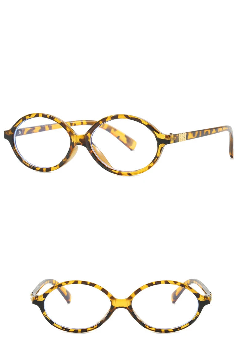 Oval Vintage Opticla Reading Glasses Women Small Size Anti Blue Light Computer Eyeglass Retro Prescription Spectacels