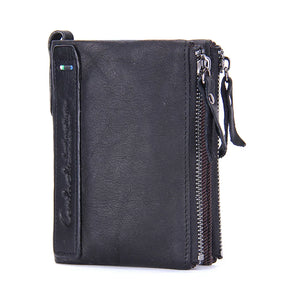 Guido portafoglio in pelle Donne Donne Luxury Brand Double-Zipper Piccola per piccola moneta Female Classic Bag del supporto per carta d'identità