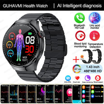 Nuovo grado infermieristico Smart Watch Blood Ossigeno sangue Lipide Acido urico ECG+Ppg Temperatura corporea Bluetooth Call Smartwatch