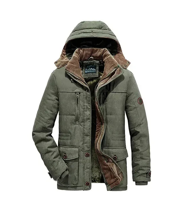 Waterproof Fleece Hooded Men Outdoor Jacket - Inclusive sizes — up to 6XL