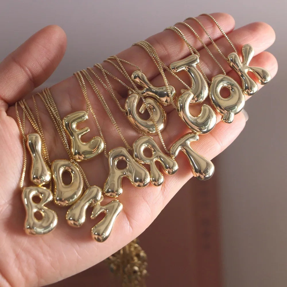 Golden & Silver Color Stainless Steel Initial Necklace