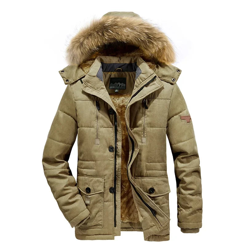 Waterproof Fleece Hooded Men Outdoor Jacket - Inclusive sizes — up to 6XL