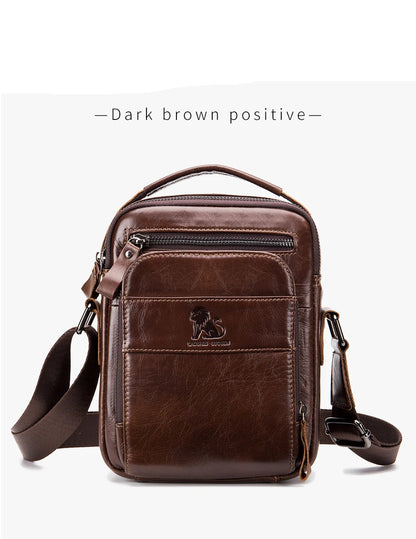 Men’s Retro Leather Crossbody – Premium Cowhide, Timeless Style & Everyday Functionality