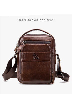 Sac bandoulière rétro en cuir pour homme – Cuir de vachette de qualité supérieure, style intemporel & Fonctionnalités quotidiennes
