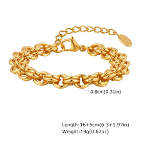 Elegant Gold Stainless Steel Bracelet – Durable, Hypoallergenic & Timeless Style