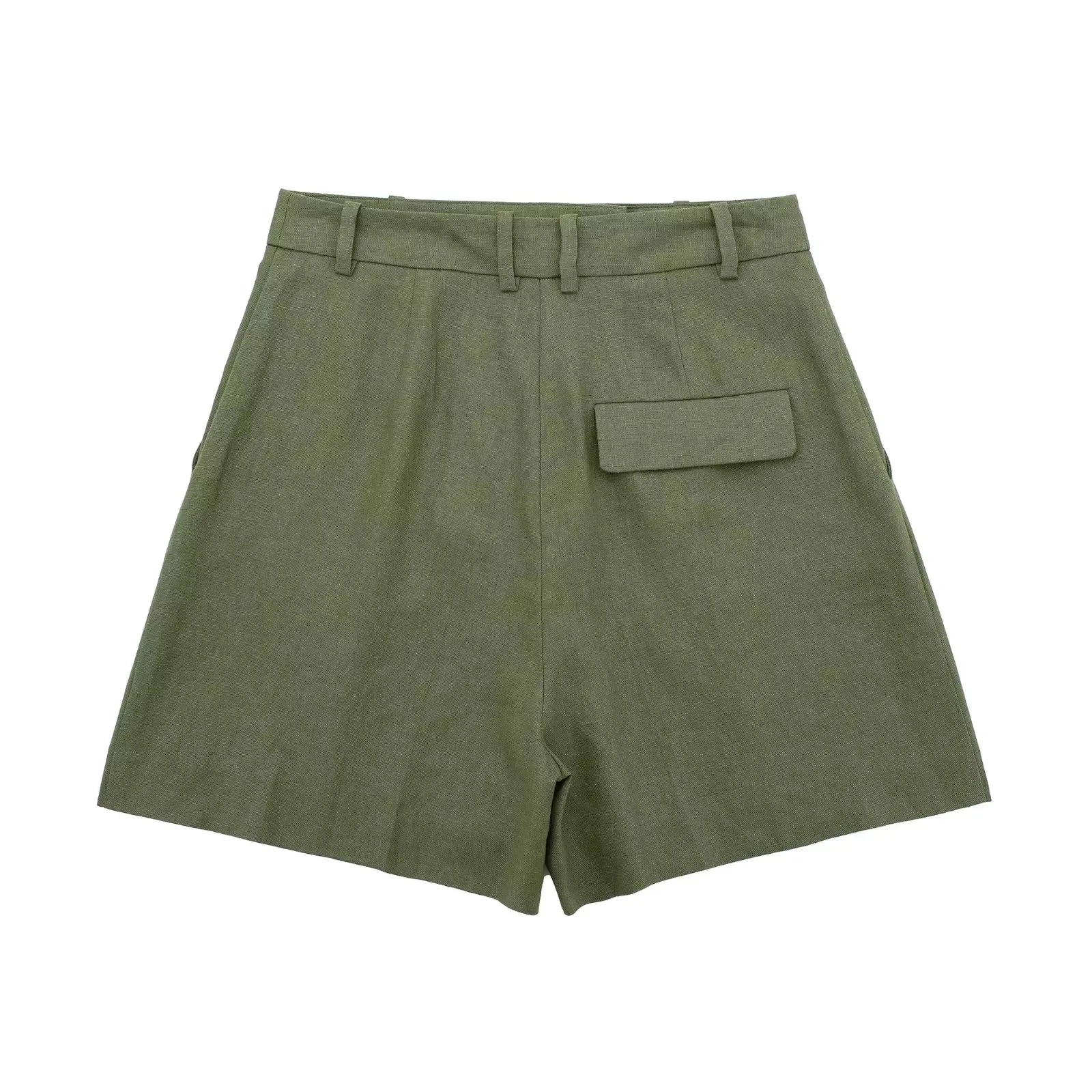 Women’s Linen Vest Shorts Set – V Neck Chic Summer Casual  Office Outfit