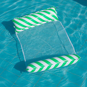 Chaise de salon gonflable à rayures pliables, adaptée aux fêtes de piscine et lits flottants de loisirs de plage avec dossier net