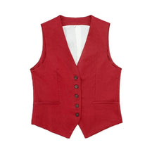 Women’s Linen Vest Shorts Set – V Neck Chic Summer Casual  Office Outfit