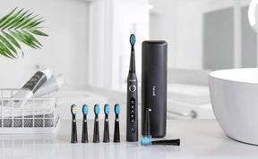 Sonic Electric Toothbrush – USB Rechargeable, Waterproof, with 8 Brush Heads & Travel Case - 100% original product