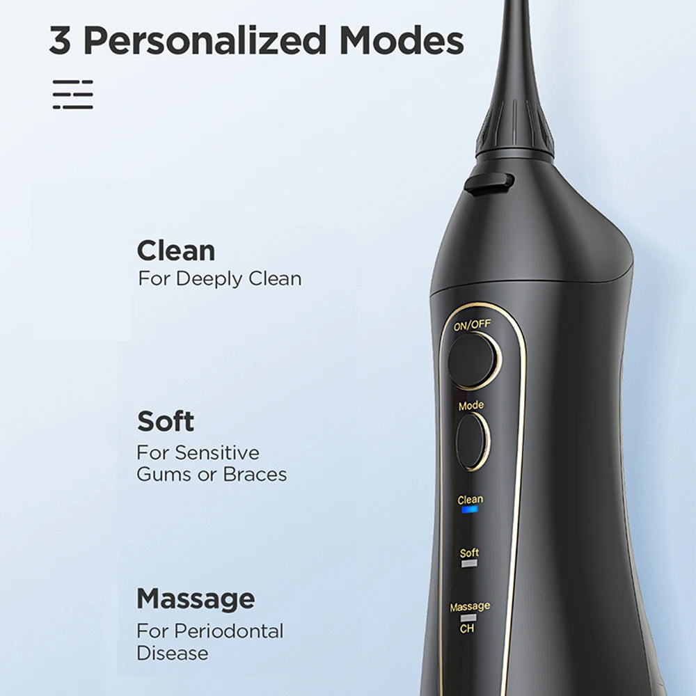 Water Flossers Oral Irrigator- Dental 3 Modes Water Tank for Teeth 300ML Waterproof Teeth Cleaner