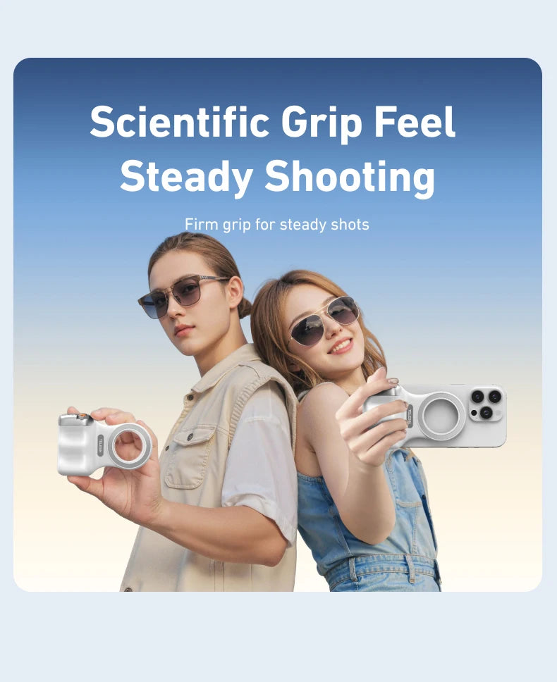 TELESIN ™ Phone Camera Shoot Hand Grip - Magnétique Portez avec télécommande pour iPhone et Android