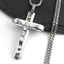 Jesus Cross Crucifix pendel halskæde -Unisex rustfrit stål -Jewelry