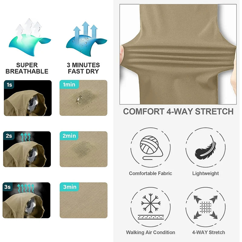 Pantalones tácticos de senderismo para hombre: impermeables y de secado rápido & Protección UV