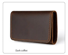 Vintage Genuine Leather Card Wallet – Compact, Durable & Multi-Use Storage