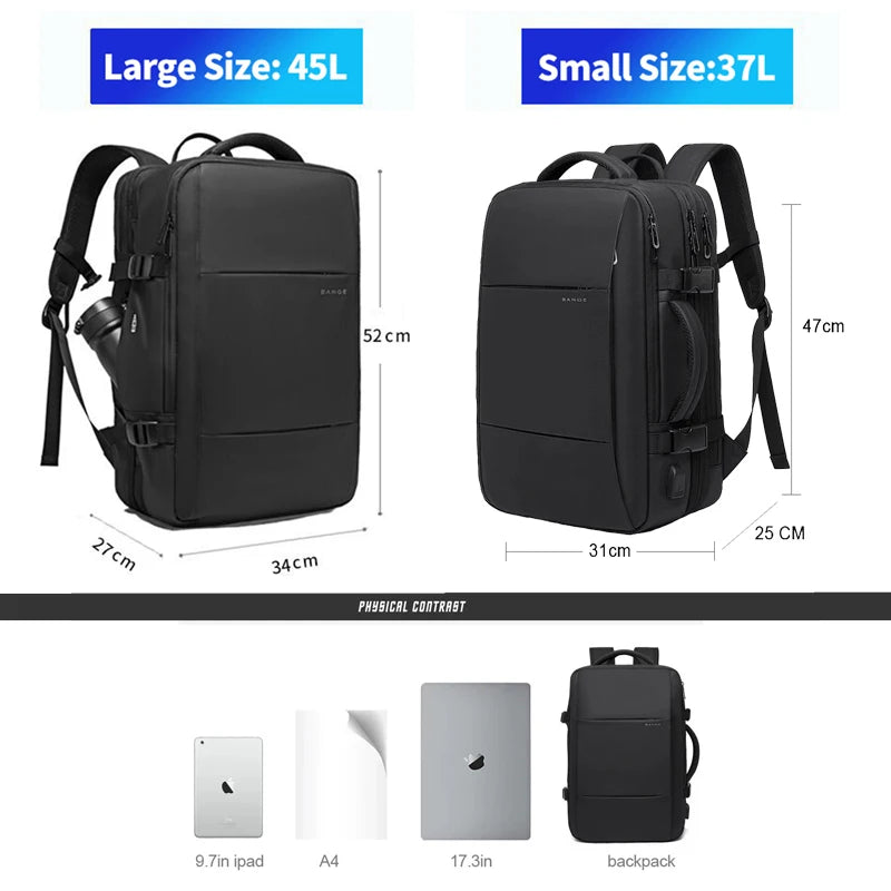 Zaino da viaggio impermeabile espandibile – Adatto 17.3" Laptop – Grande capacità per viaggi e affari &  Outdoor - Unisex