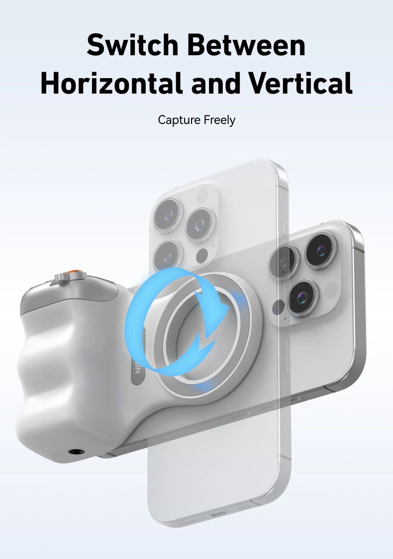 TELESIN ™ Phone Camera Shoot Hand Grip - Magnétique Portez avec télécommande pour iPhone et Android