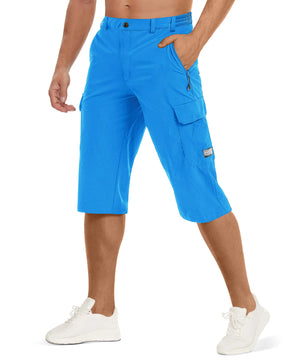 MIAMI TAC -Summer Quick Dry 3/4 Capri Pants Men's Casual Multi-Pockets Lightweight
