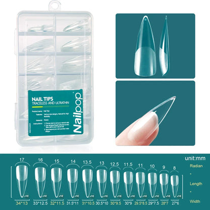 Pontas Nailpop Gel X – 120 unidades de gel macio, extensões fáceis de unhas