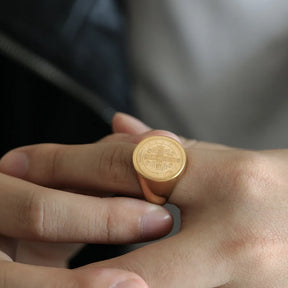 St. Benedict Cross Titanium Steel Ring – Christian Religious Jewelry Unisex
