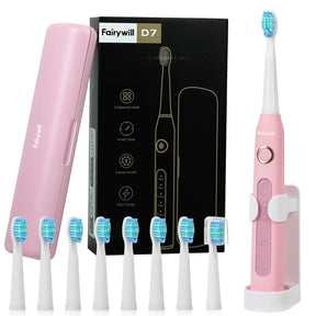 Sonic Electric Toothbrush – USB Rechargeable, Waterproof, with 8 Brush Heads & Travel Case - 100% original product