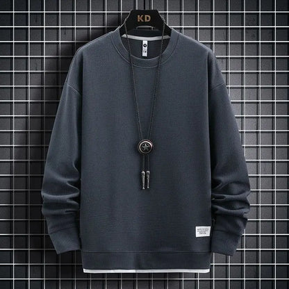 Conjunto Waffle Lounge Masculino – Moletom Casual de 2 Peças & Calças