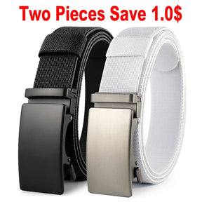 Sports Elastic Tactical Belt – Automatic Metal Buckle, Stretch Nylon Military Unisex Belt (115–150CM)