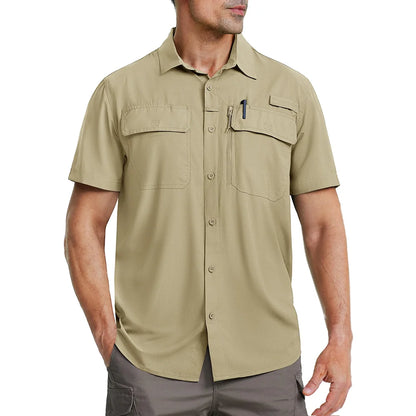 MIAMI TAC - Camicia da uomo ad asciugatura rapida - UPF 50+ & Rete traspirante - Escursionismo, pesca, campeggio, lavoro o casual