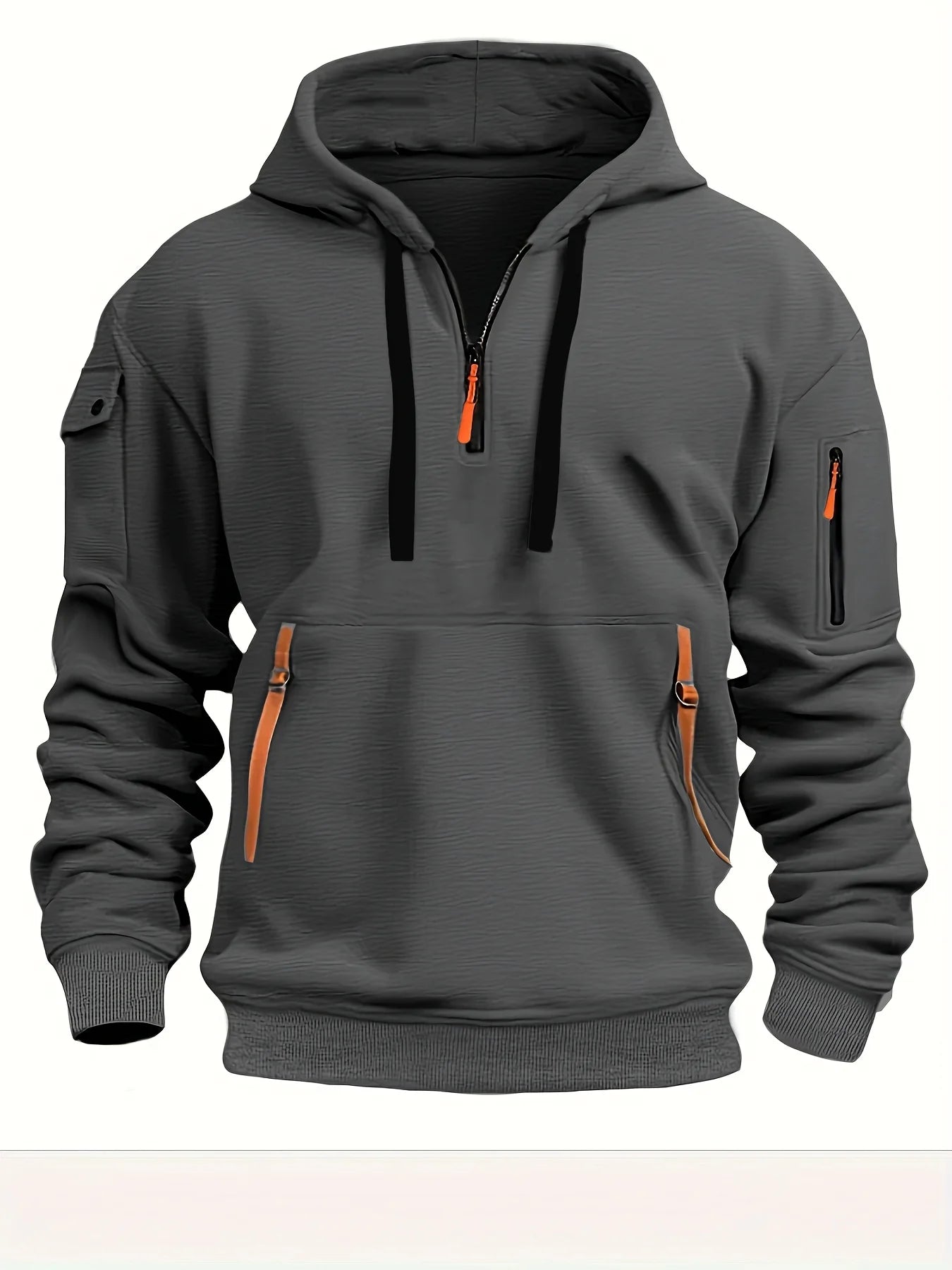 Caperos de moda casual para hombres-sudadera de pulverización de medio zip para primavera y otoño | Chaqueta de estilo de fitness y calles